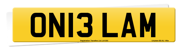 Registration number ON13 LAM